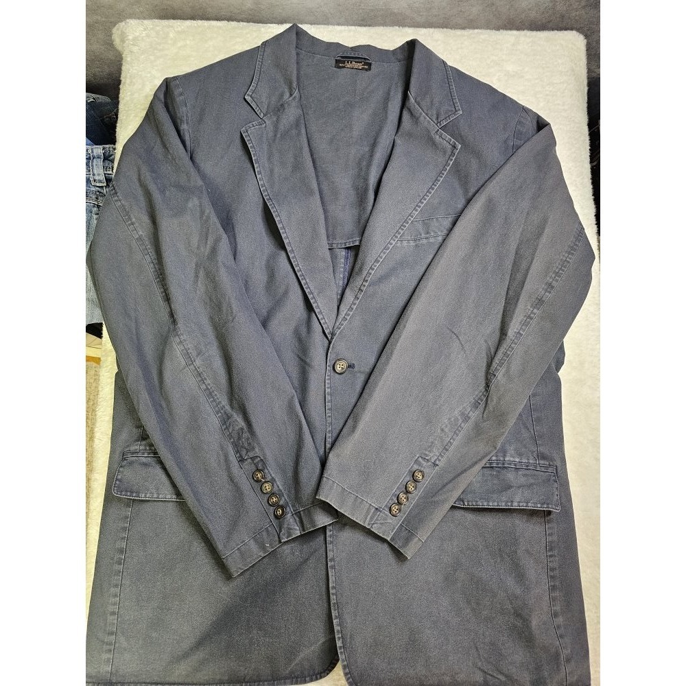 L.L. Bean Blazer Mens‎ 48 Tall Navy Cotton Sport Coat Big & Tall Chore Jacket